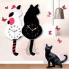 Cattime Nordic Cat Tail Wagging Wall Clock