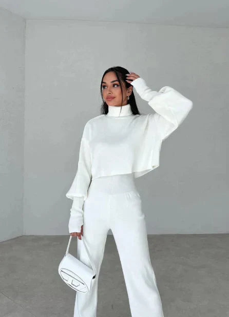 Alicia™ - Knitted turtleneck sweater and pants set