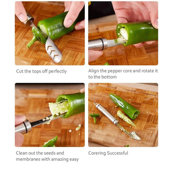 50% OFF | Seedcor Steel Pepper Corer & Seed Remover