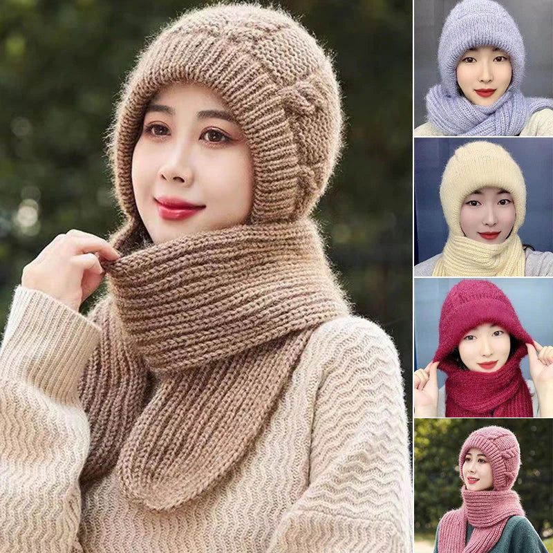 Scarfie Women Knitted Beanie & Scarf Combo