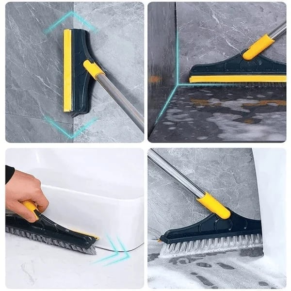 Flooressential 2-in-1 Long-Handle Floor Scrub Brush