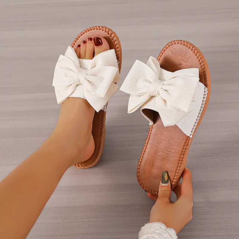 Olena™ - Comfortable, chic flat slippers with bow tie [Last day discount]