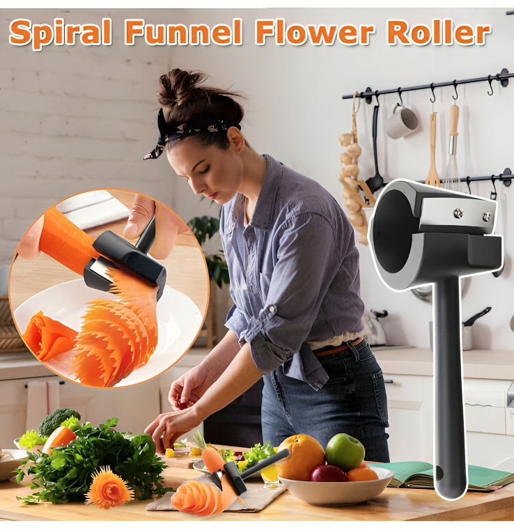 FloraPeel - Flower-like spiral cutter for vegetables