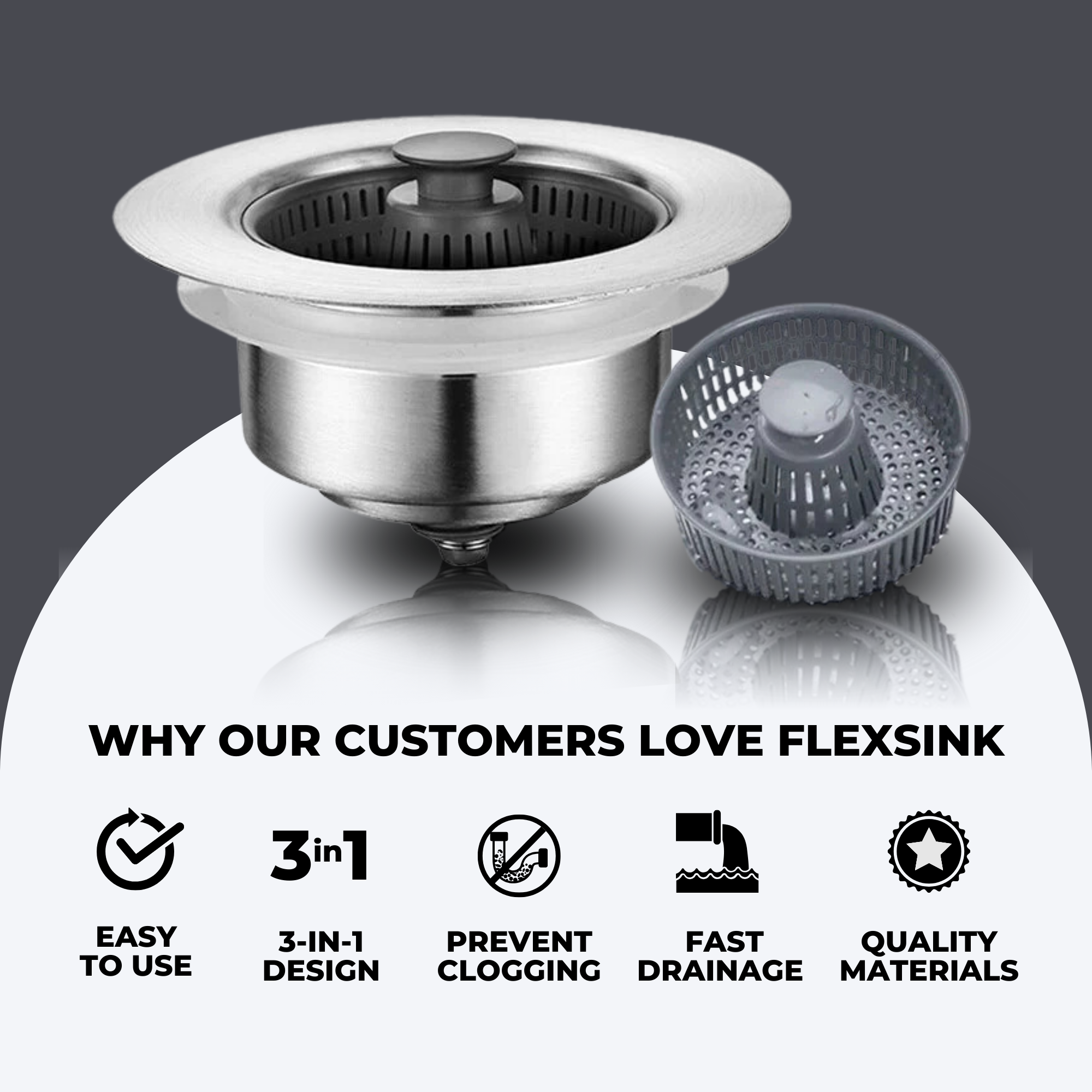 1+1 Free| FlexSink™ - 3-in-1 sink aid and stopper with pressure function [Last day discount]