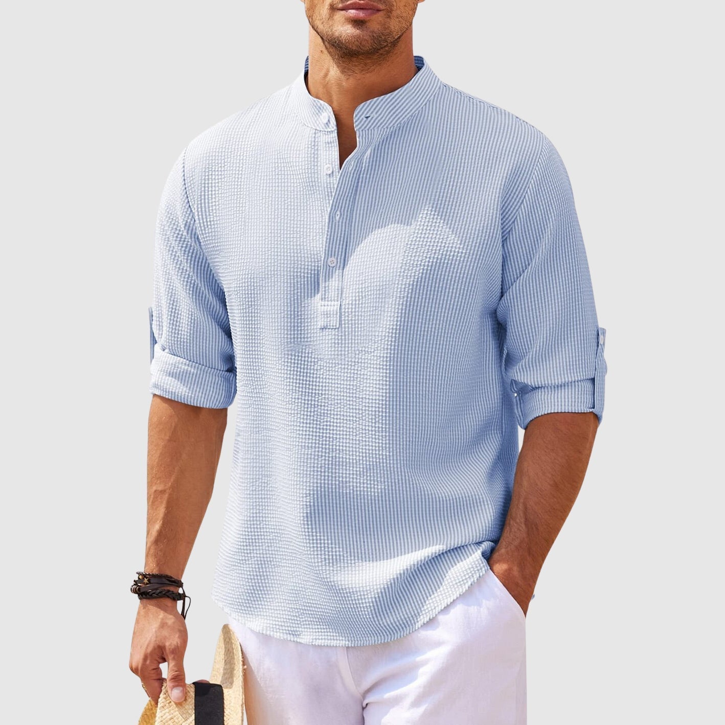 (50% off) Thoma™ - Henley Linen Shirt [last day discount]