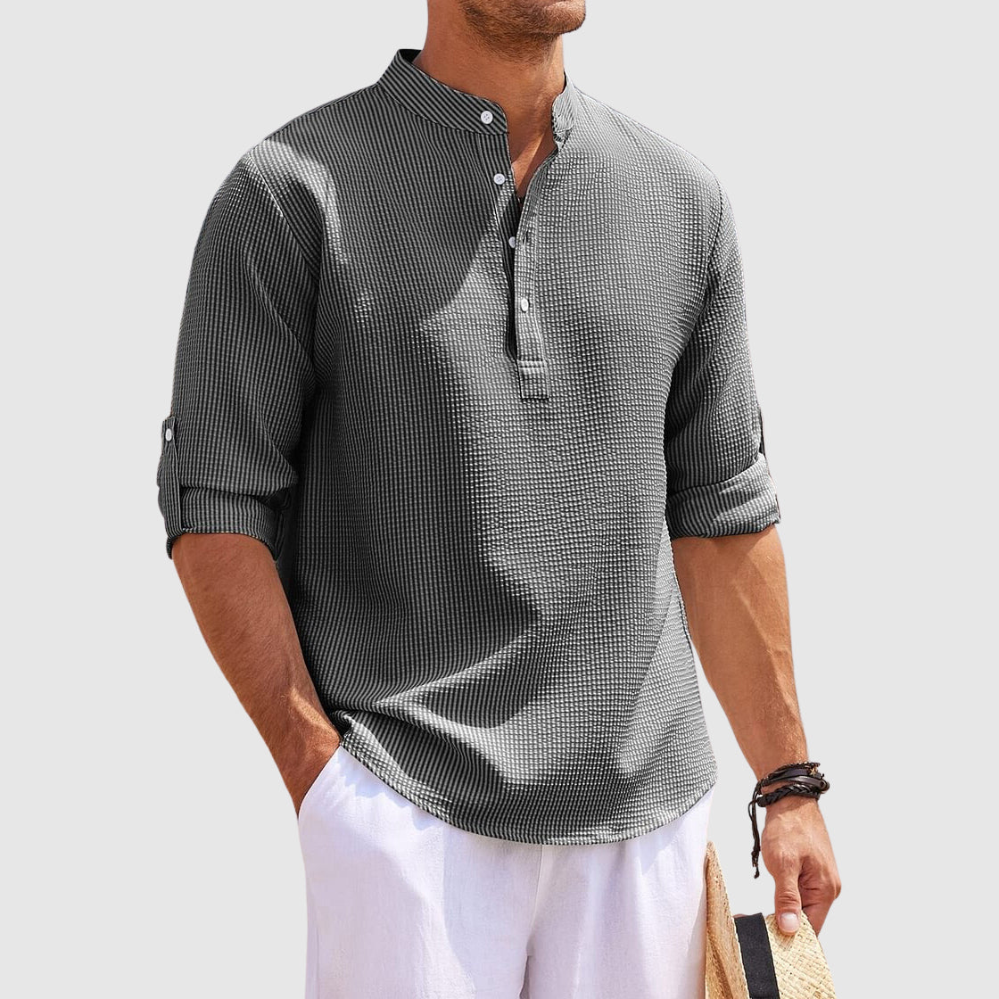 (50% off) Thoma™ - Henley Linen Shirt [last day discount]