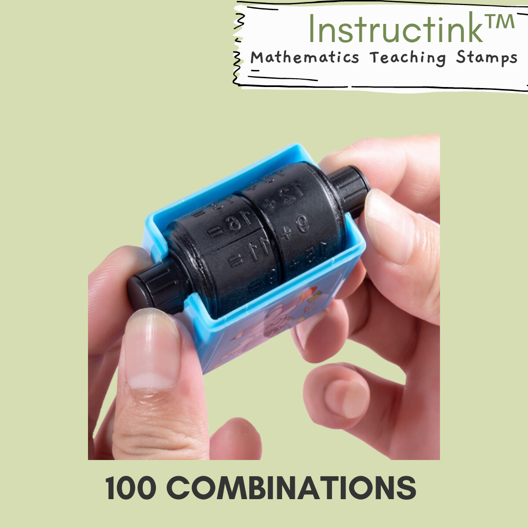 Instructink™ Refillable Mathematics Teaching Stamp Set | Incl. Ink