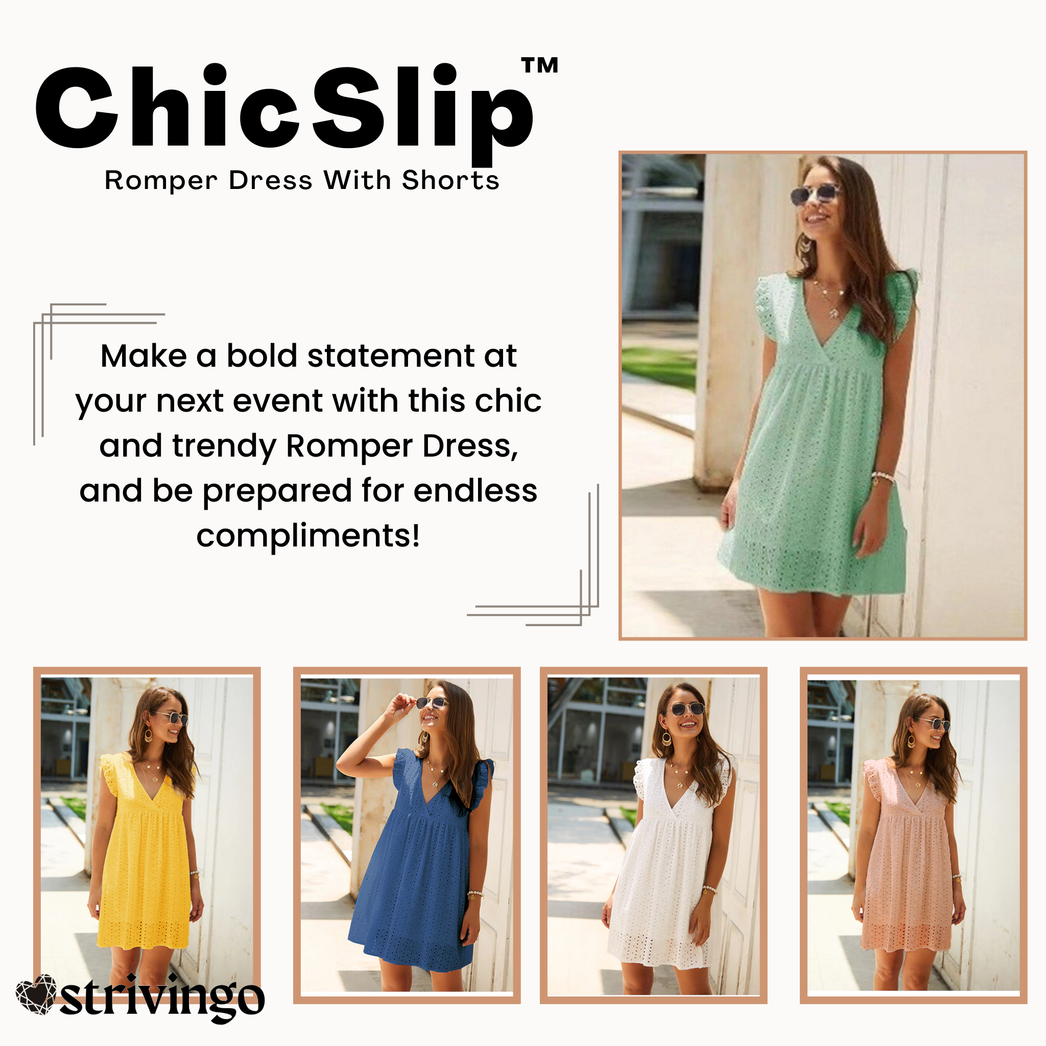 ChicSlip™ Romper Dress with Shorts