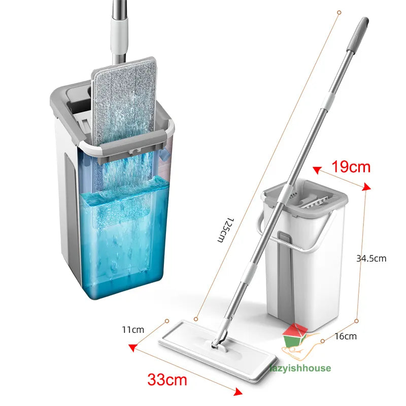 QuickClean™ - floor squeegee magic mop with bucket [last day discount]