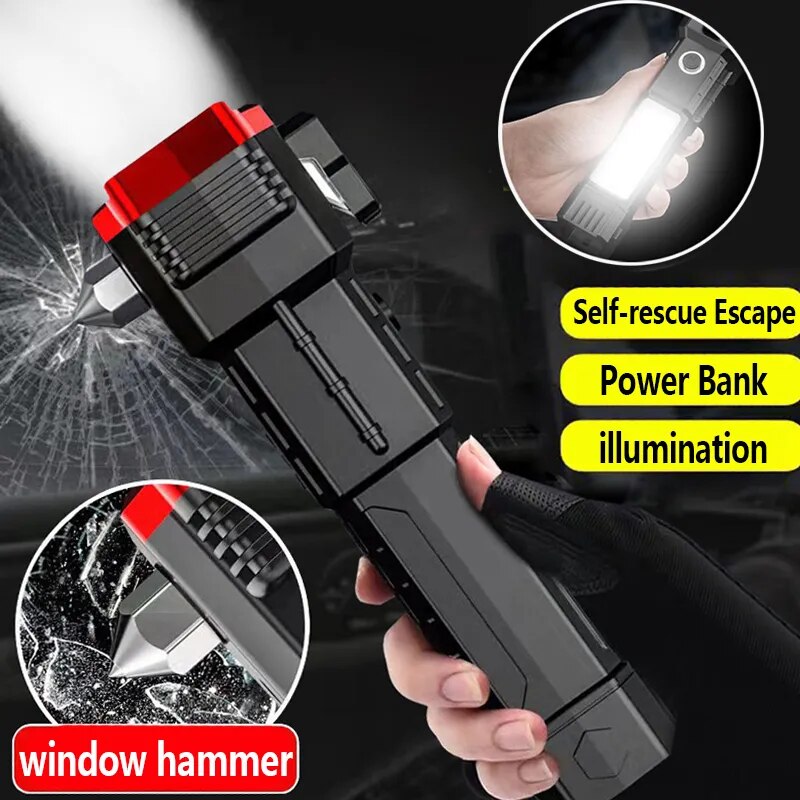 Lustraflash™ Super Bright LED Flashlight with Safety Hammer