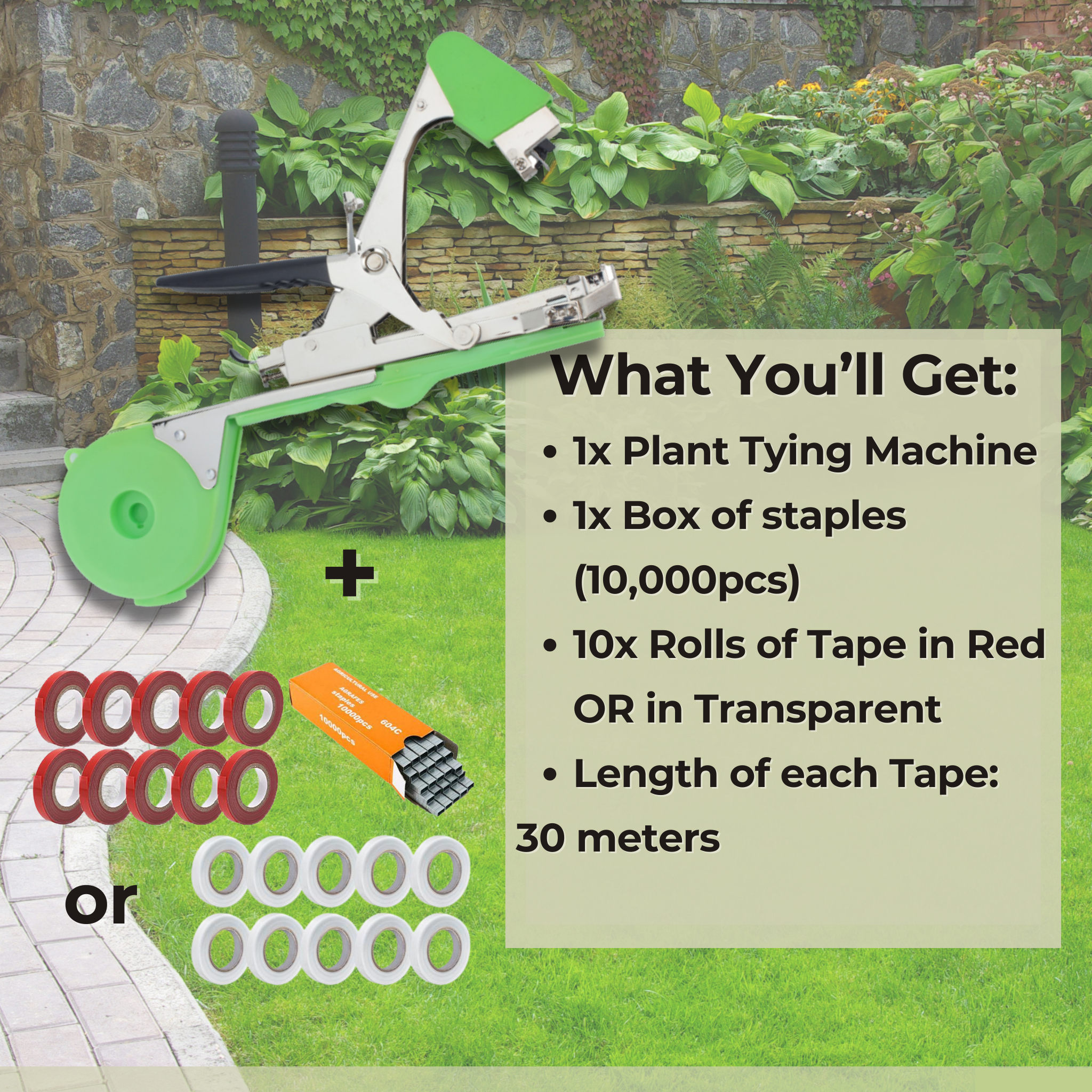 TieUp™ - Plant tying machine (incl. 10 rolls of adhesive tape) [Last day discount]