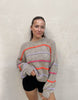 Oversized sweater with neon stitching