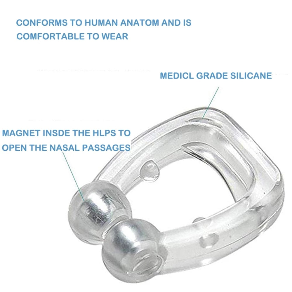 Magnetic anti-snoring clip