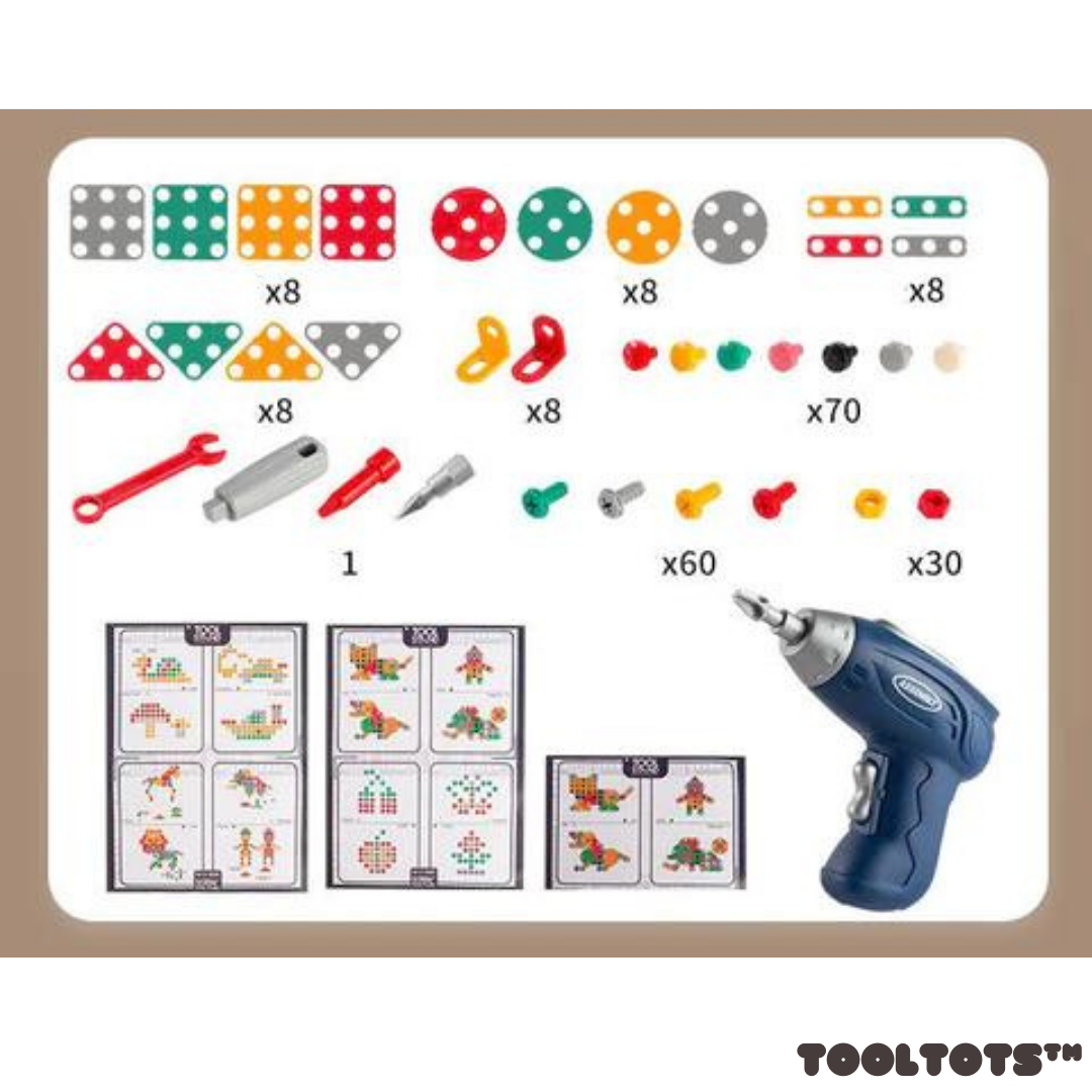 LAST DAY PROMOTION | ToolTots™ 3D Electric Drill Kit for Kids | Complete Set