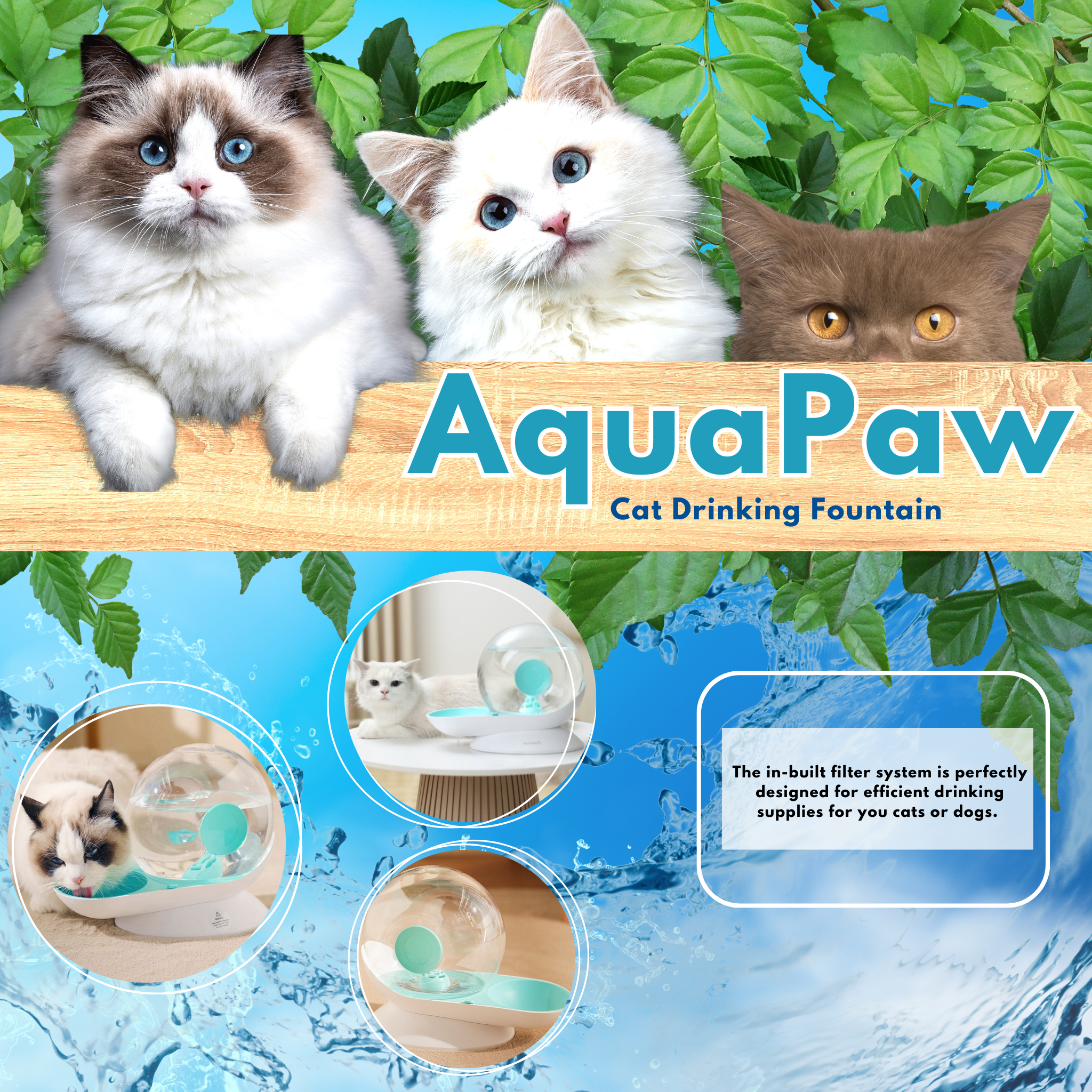 AquaPaw™ Cat Drinking Fountain