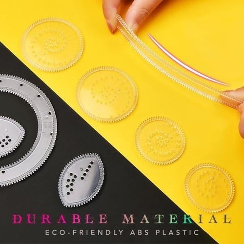 Formetrix™ Spiral Art Clear Gear Geometric Ruler (22PCS)