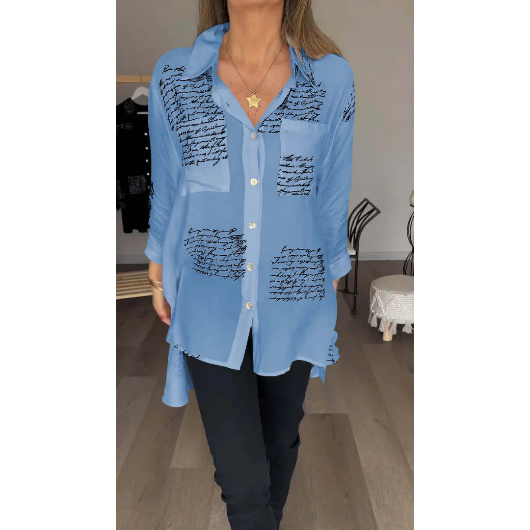 Ellie Chic Letter Print Blouse