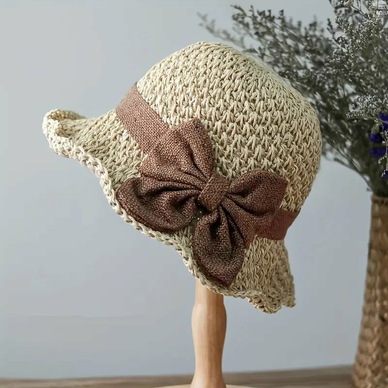 Strabow Foldable Straw Hat with Bow