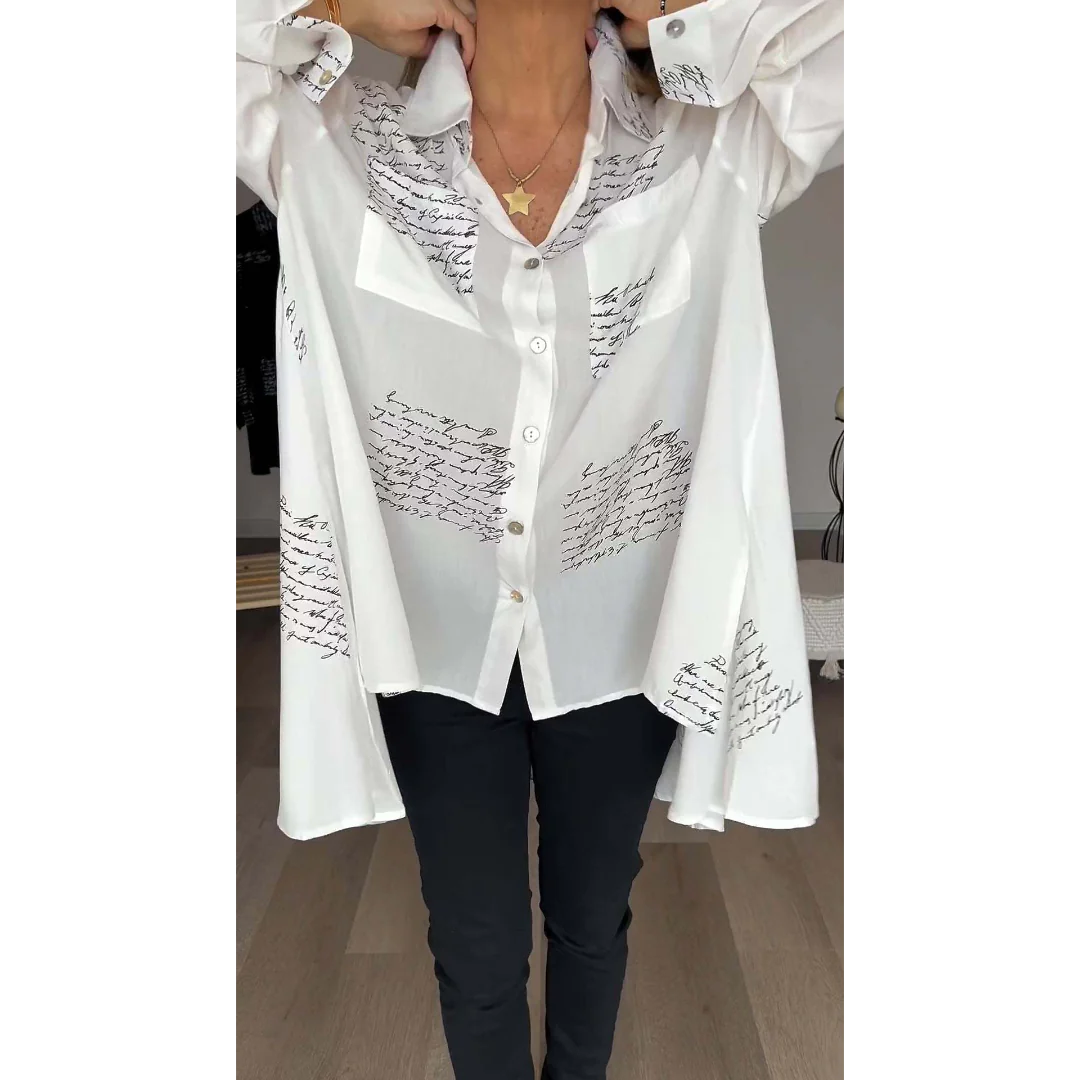 Ellie Chic Letter Print Blouse