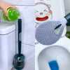 Silieasy Punch-Free Wall-Mounted Silicone Toilet Brush with Long Handle