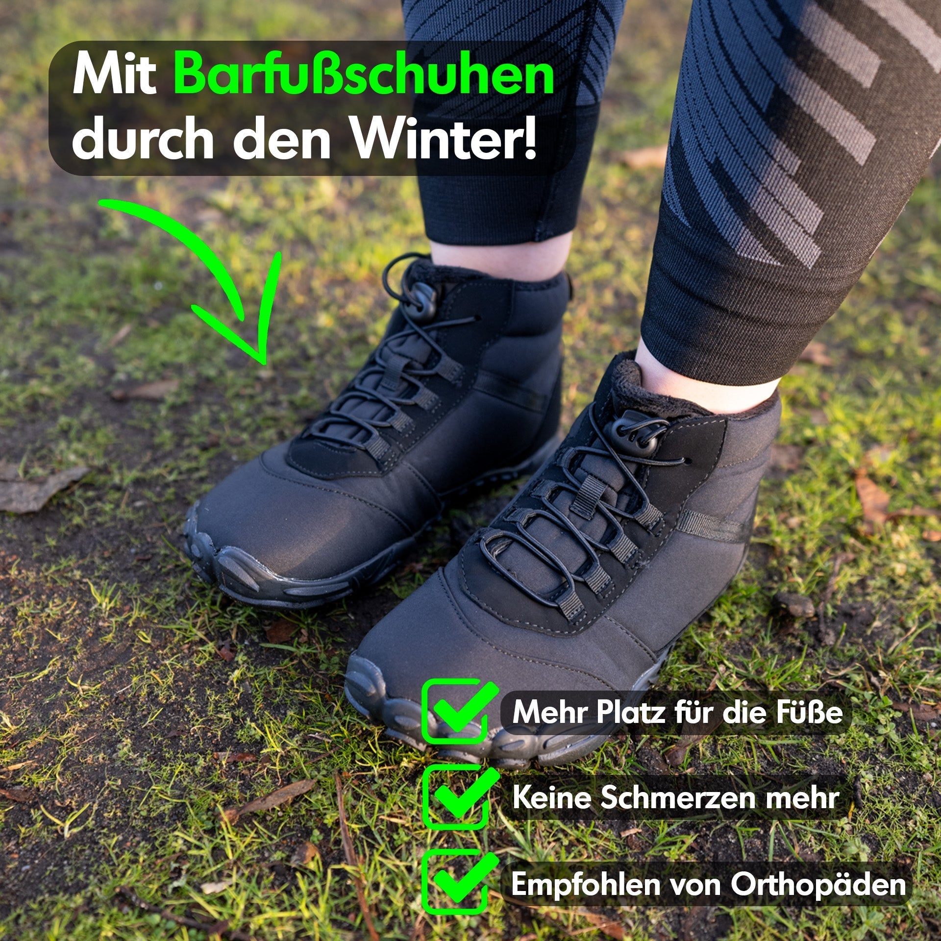 Waterproof winter barefoot shoe for men and women