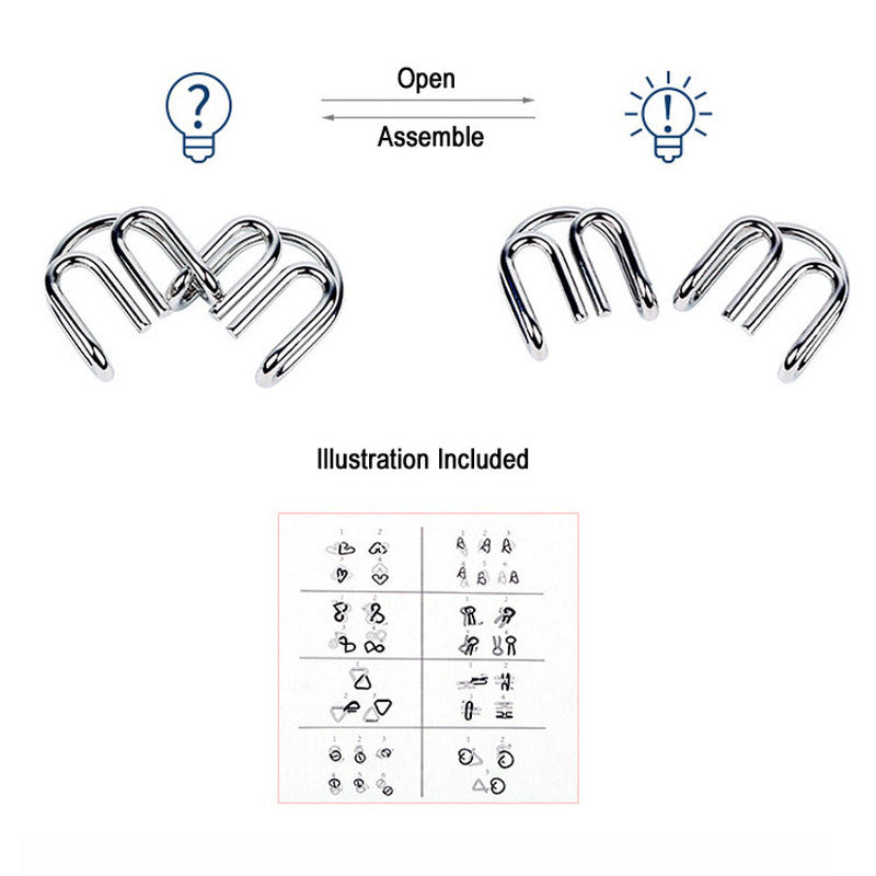 Smartrix 8-Piece Metal Brain Teaser Set