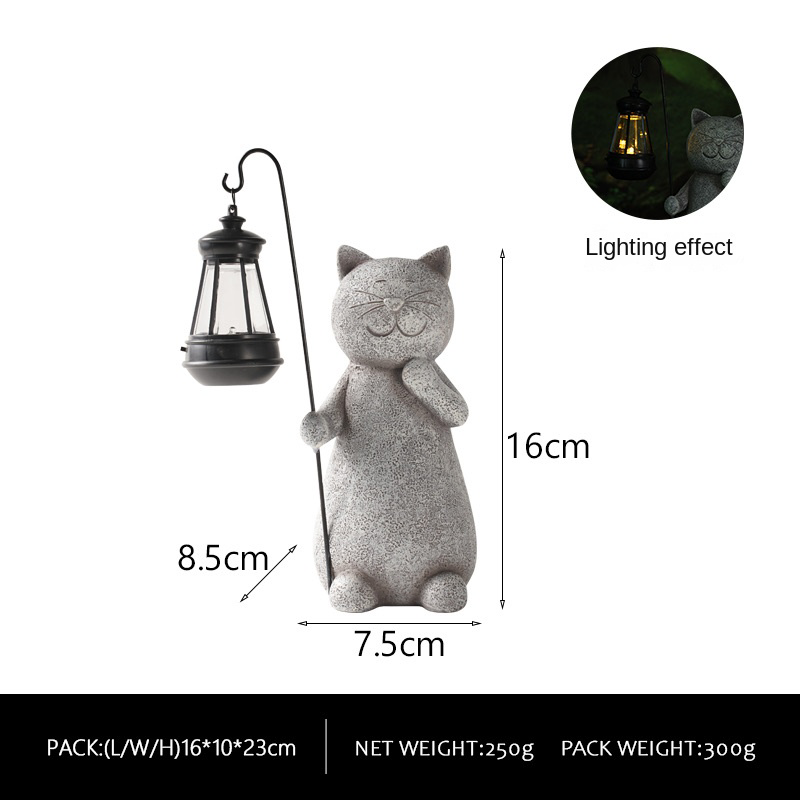 Scattue Solar Cat Resin Statue