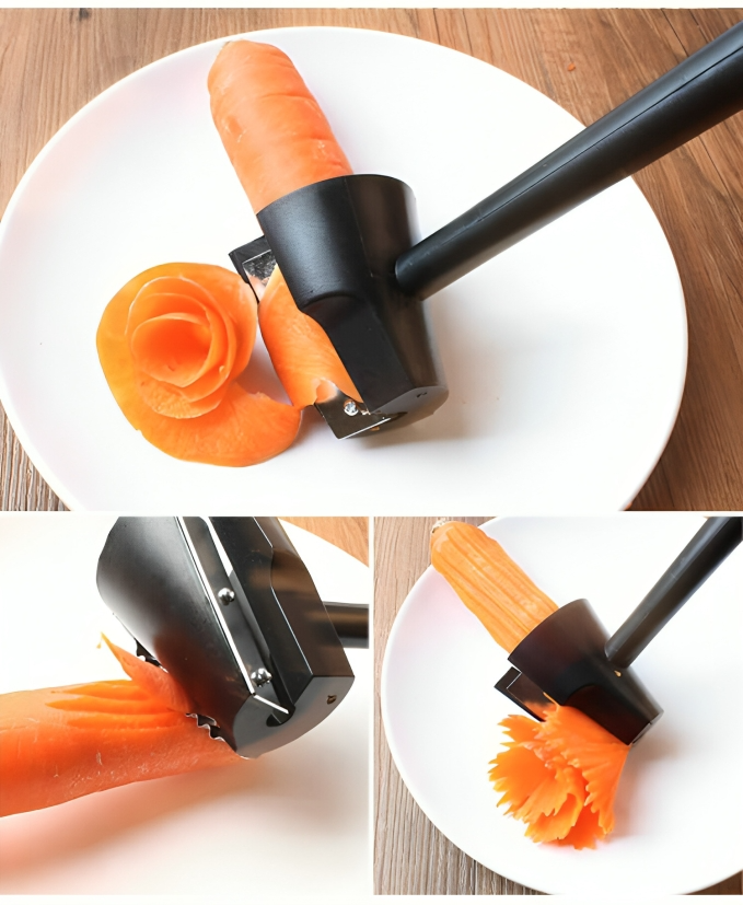 FloraPeel - Flower-like spiral cutter for vegetables