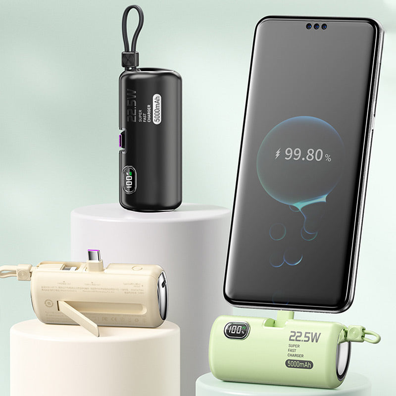 FastCharge - Portable power bank with integrated cables